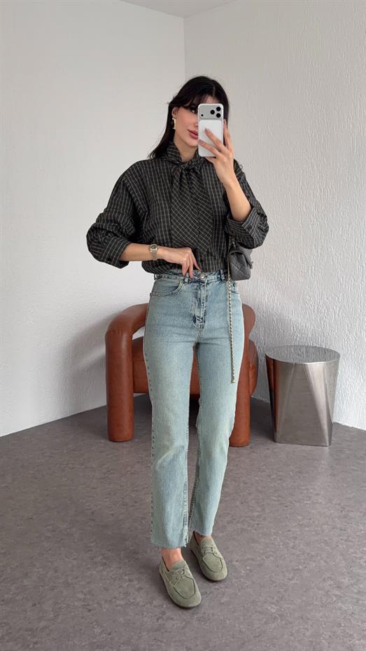 Tintli Açık Momfit Jean