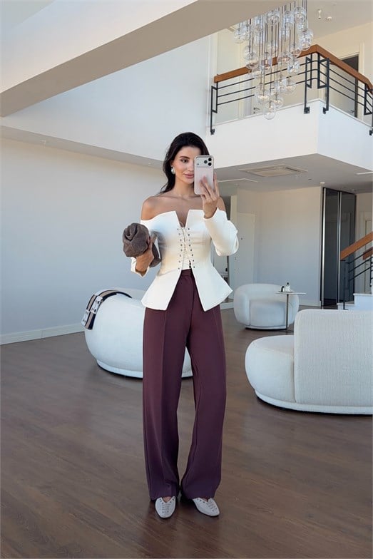 Tok Doku Mauve Premium Palazzo Pantolon