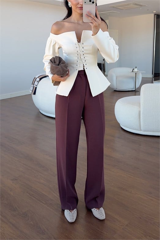 Tok Doku Mauve Premium Palazzo Pantolon