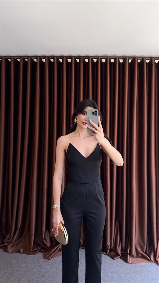 Tok Saten Siyah Tulum