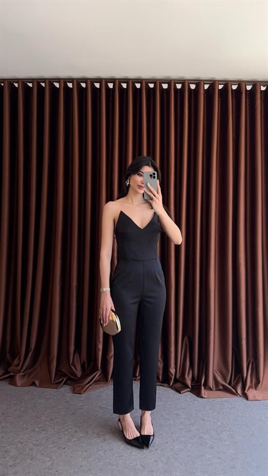 Tok Saten Siyah Tulum