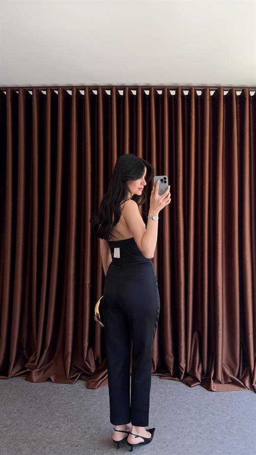 Tok Saten Siyah Tulum