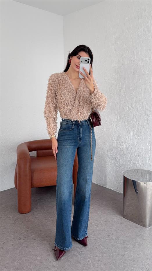 Toparlayıcı Mavi İspanyol Jean