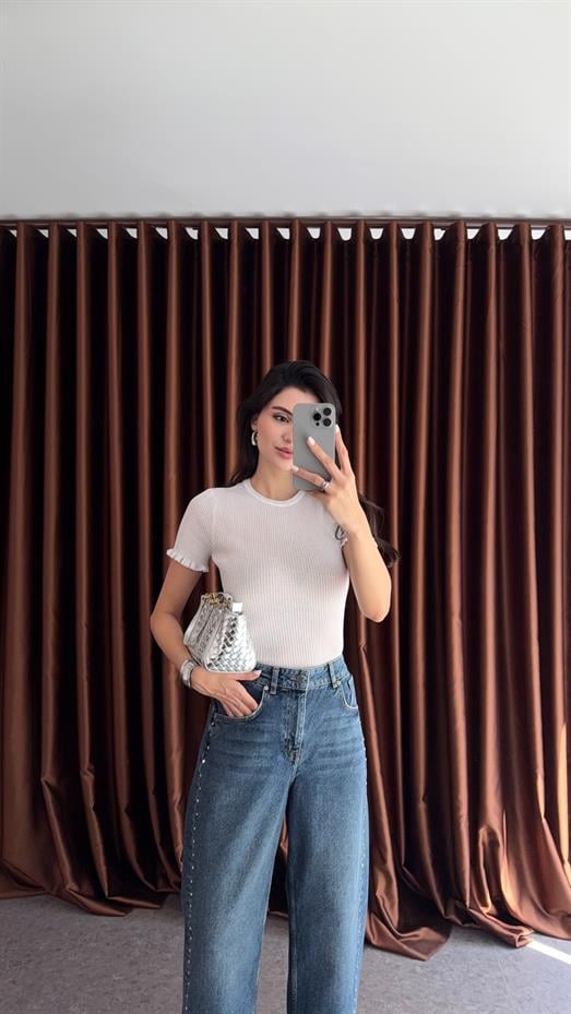 Transparan Beyaz Bluz