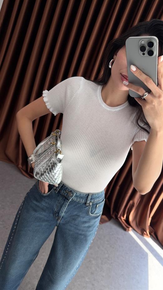 Transparan Beyaz Bluz