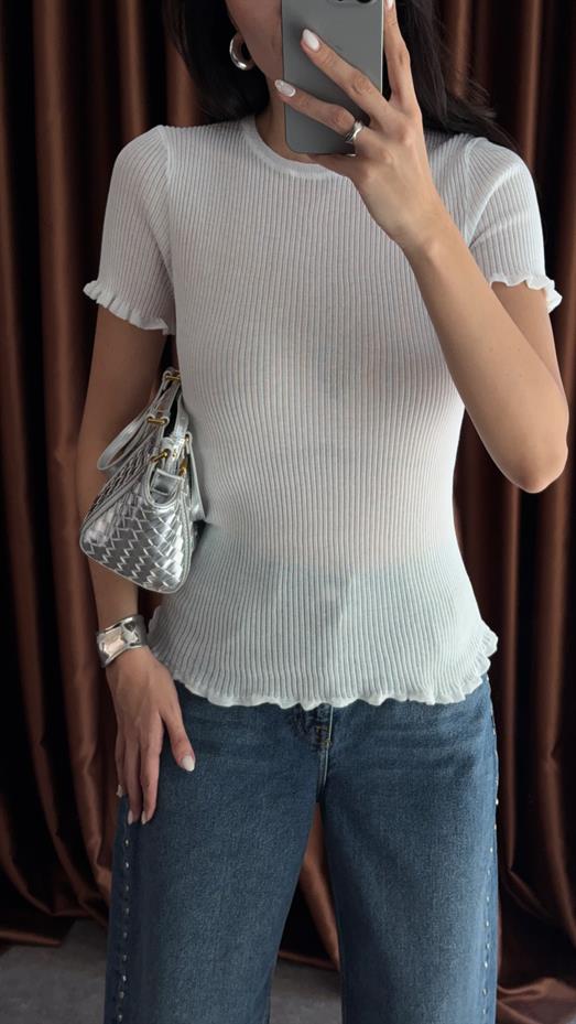 Transparan Beyaz Bluz