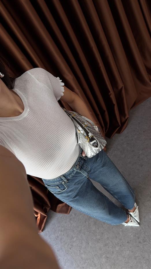 Transparan Beyaz Bluz