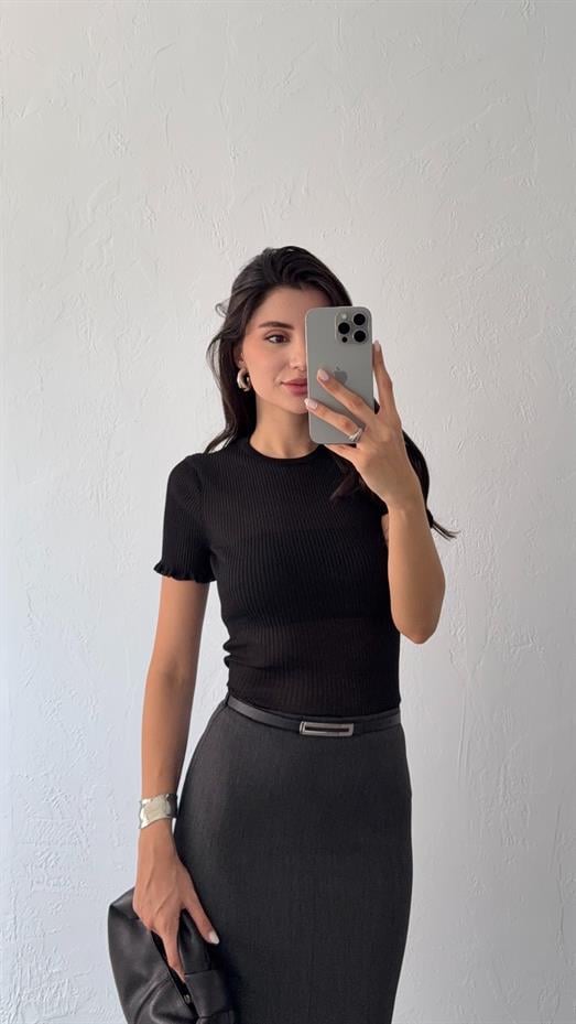 Transparan Siyah Bluz