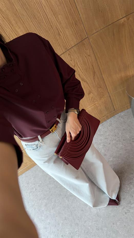 Vatkalı Bordo Gömlek