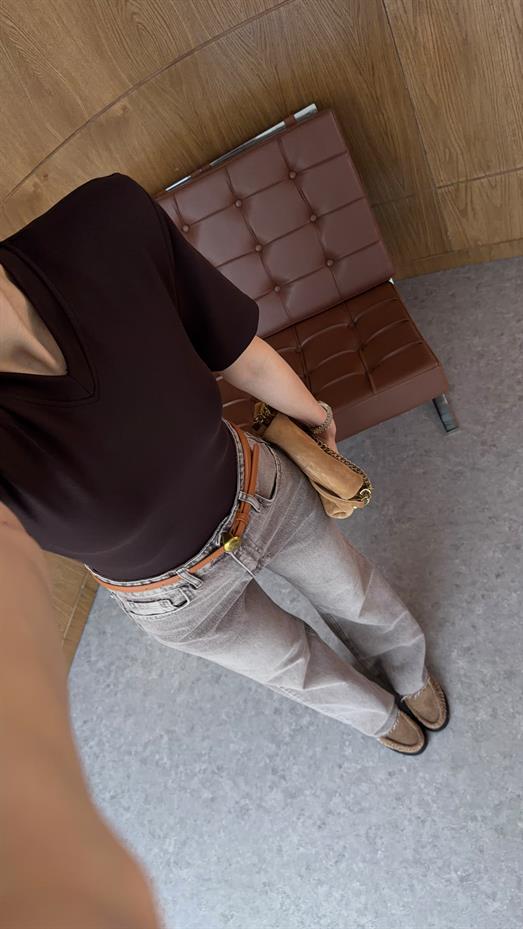 Vatkalı Kahve Bodysuit