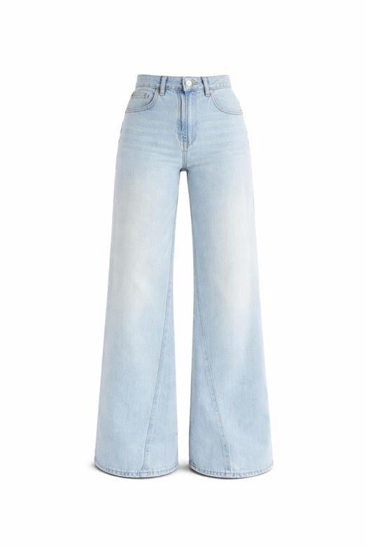 Wide Leg Açık Mavi Yıkamalı Jean
