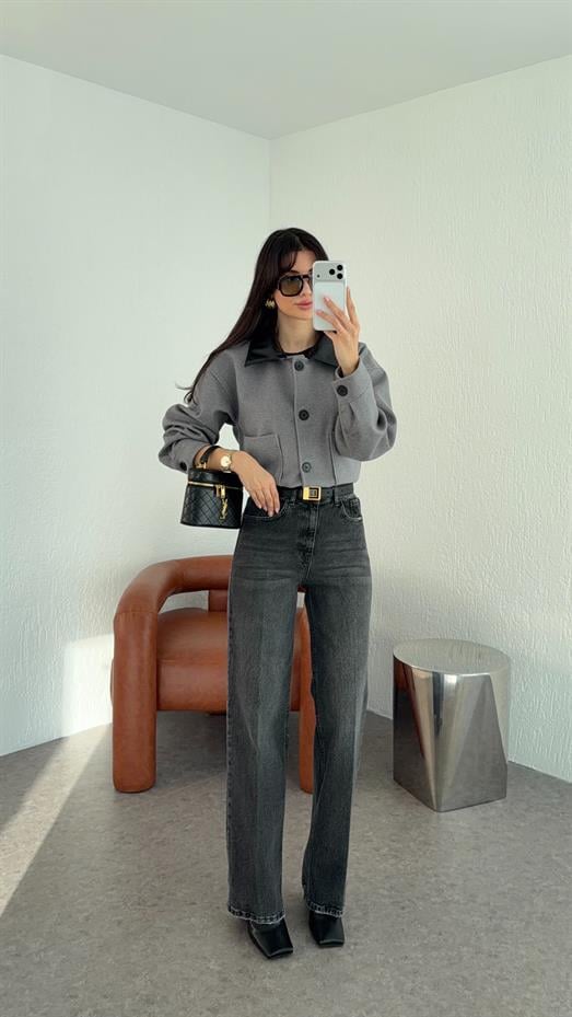 Wide Leg Antrasit Jean