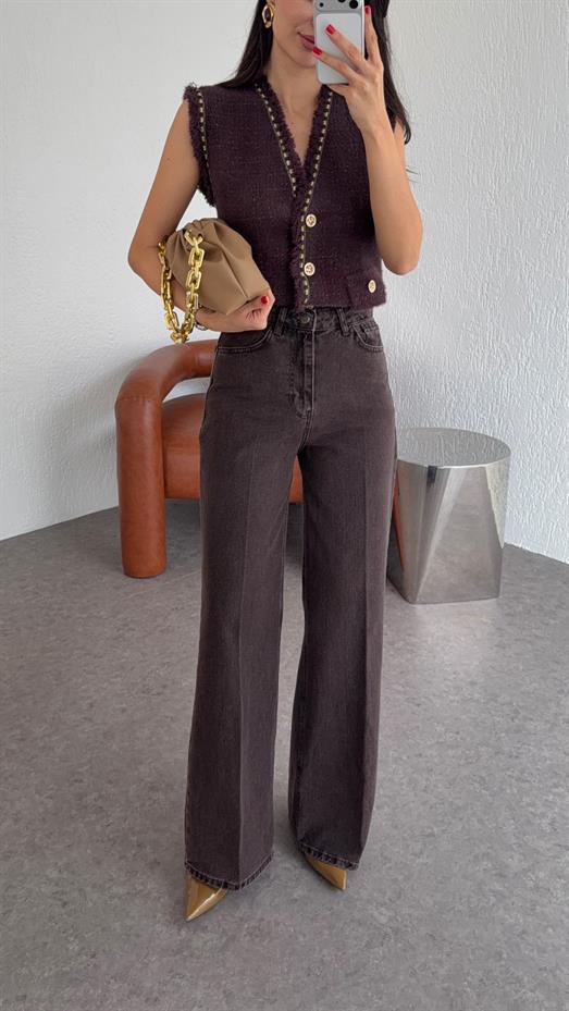 Wide Leg Kahve Jean