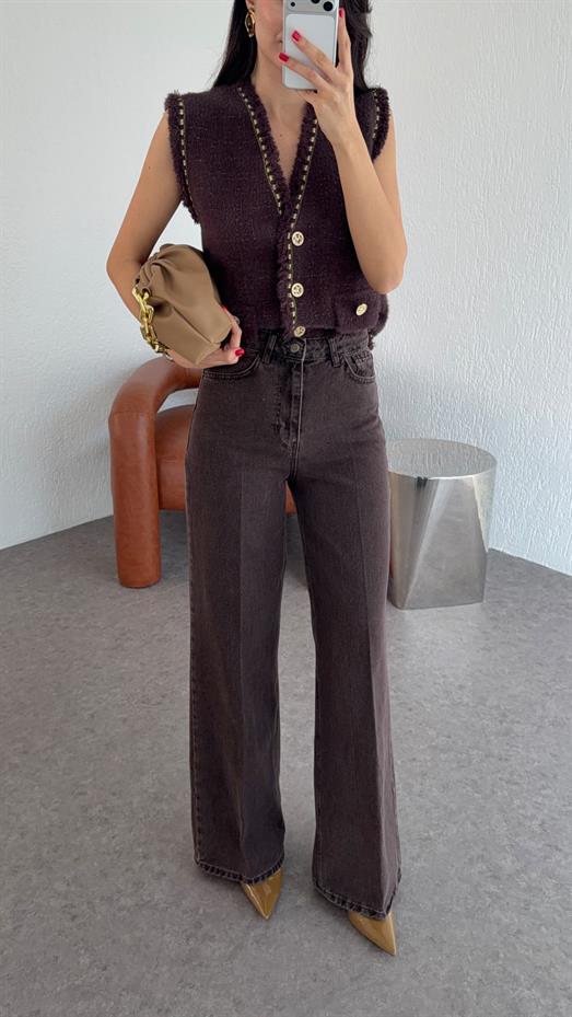 Wide Leg Kahve Jean