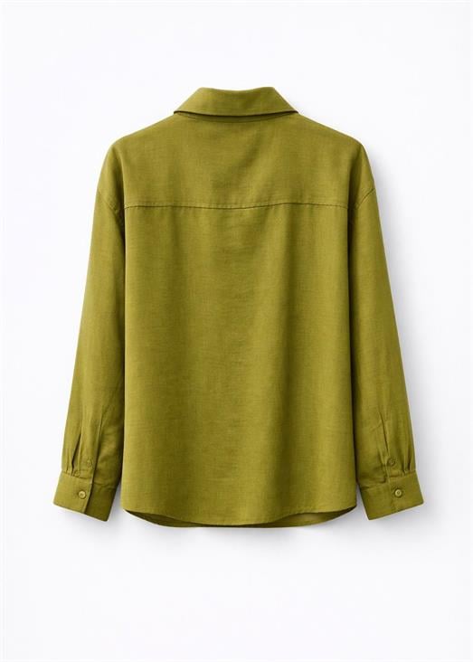 Yağ Yeşili Cost Gömlek