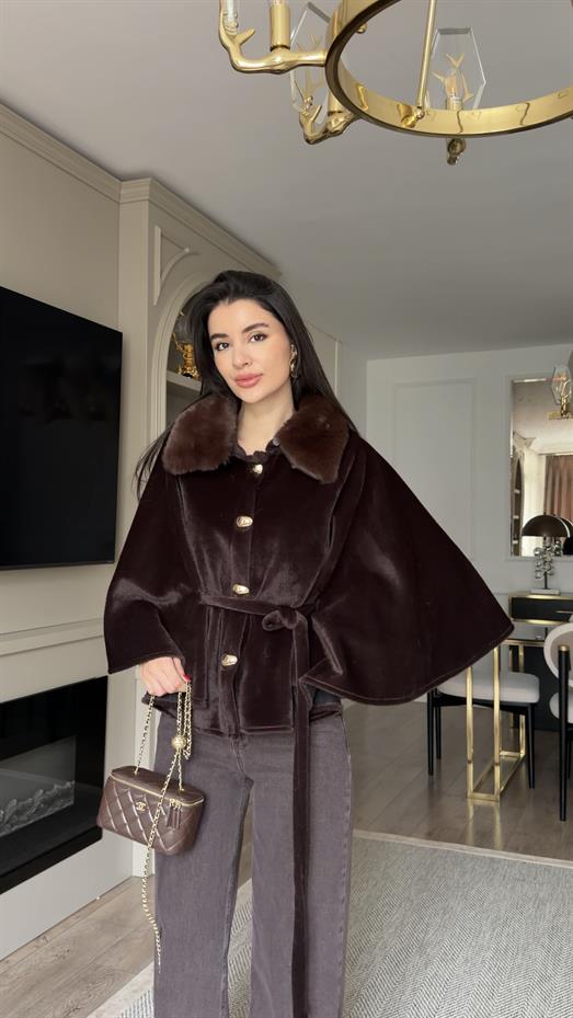 Yaka Kürklü Acı Kahve Panço