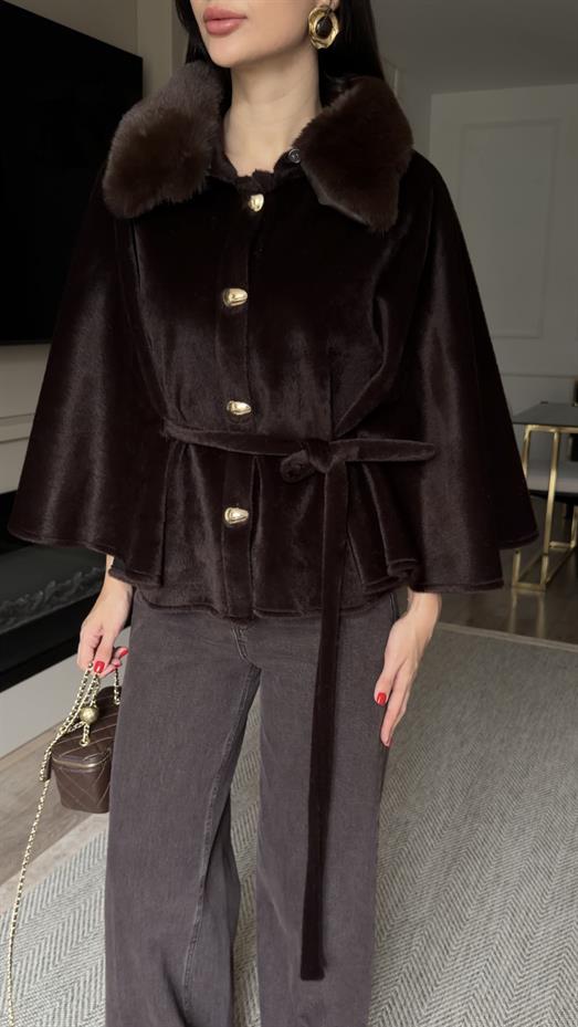 Yaka Kürklü Acı Kahve Panço