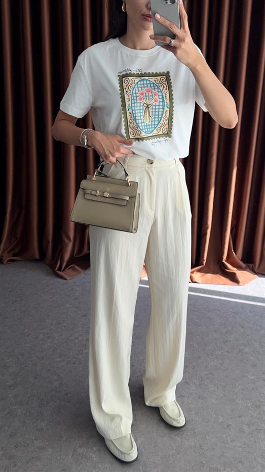 Yazlık Krem Pantolon