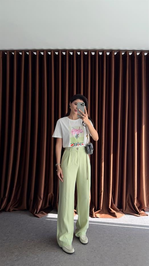 Yazlık Mint Pantolon