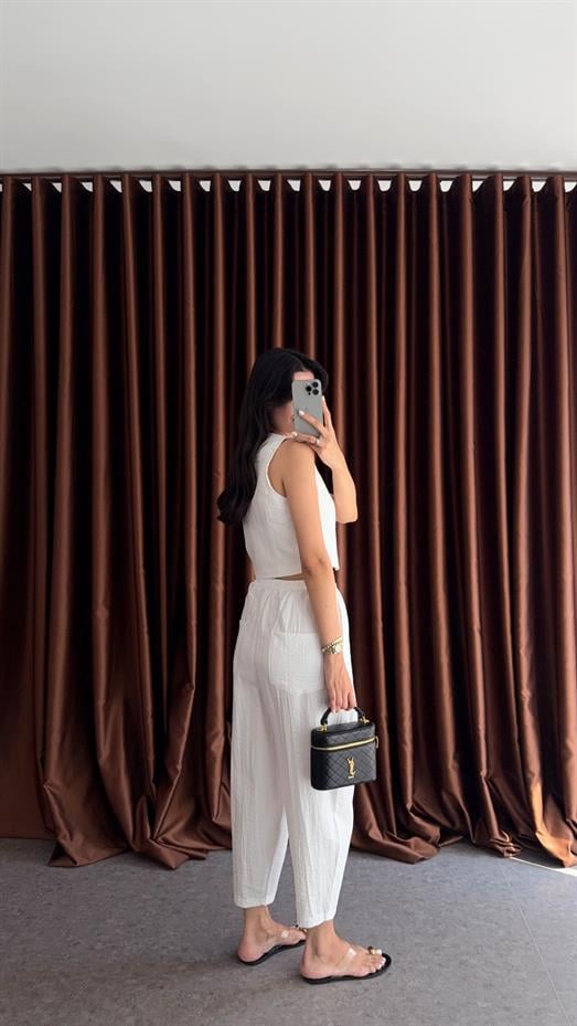 Yelek-Pantolon Beyaz Takım