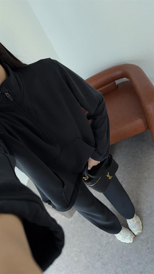 Yıkamalı Antrasit Modal Sweat