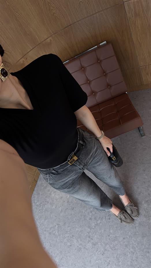 Yıkamalı Antrasit Skater Jean