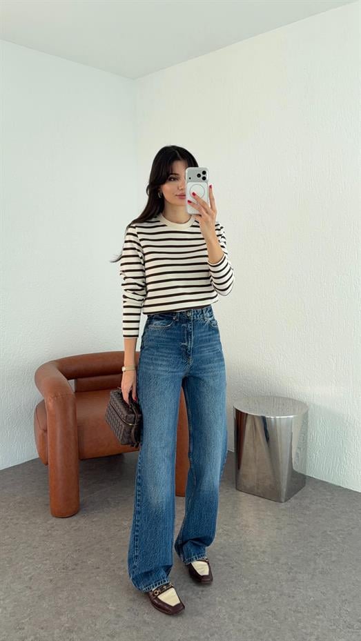 Yıkamalı Koyu Palazzo Jean