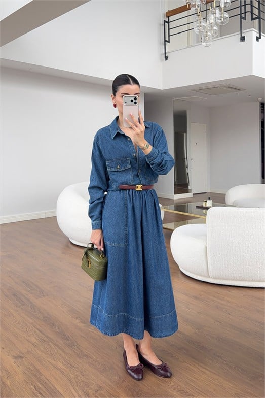 Yumuşak Denim Etek 