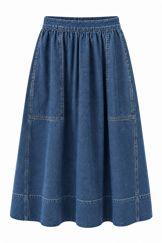 Yumuşak Denim Etek 