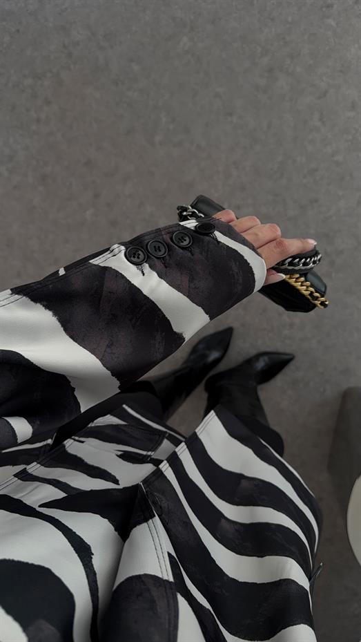 Zebra Saten Ceket