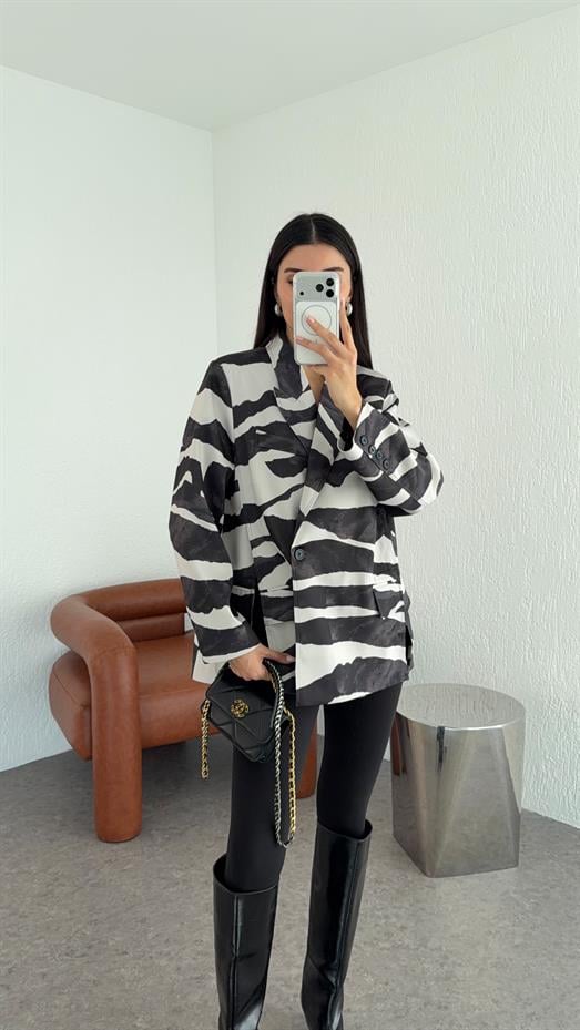 Zebra Saten Ceket