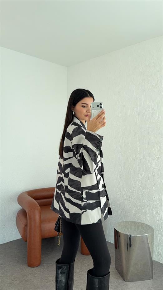 Zebra Saten Ceket
