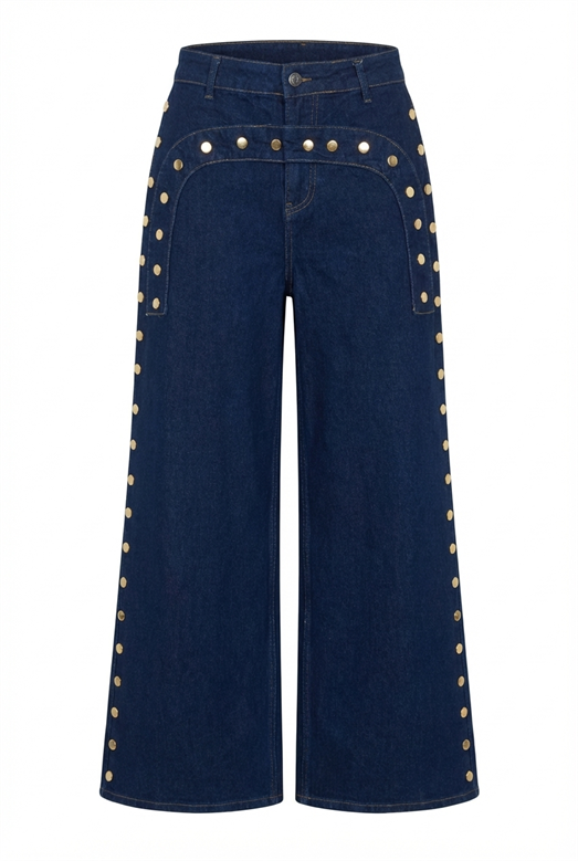 Zımbalı Lacivert Jean