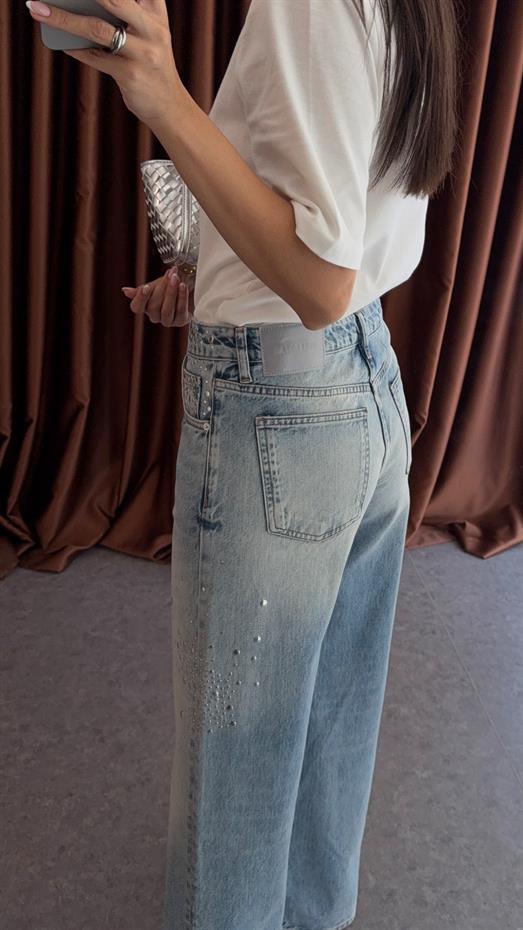 Zımbalı Straight Açık Jean