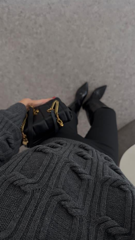 Zincir Örgü Antrasit Kazak