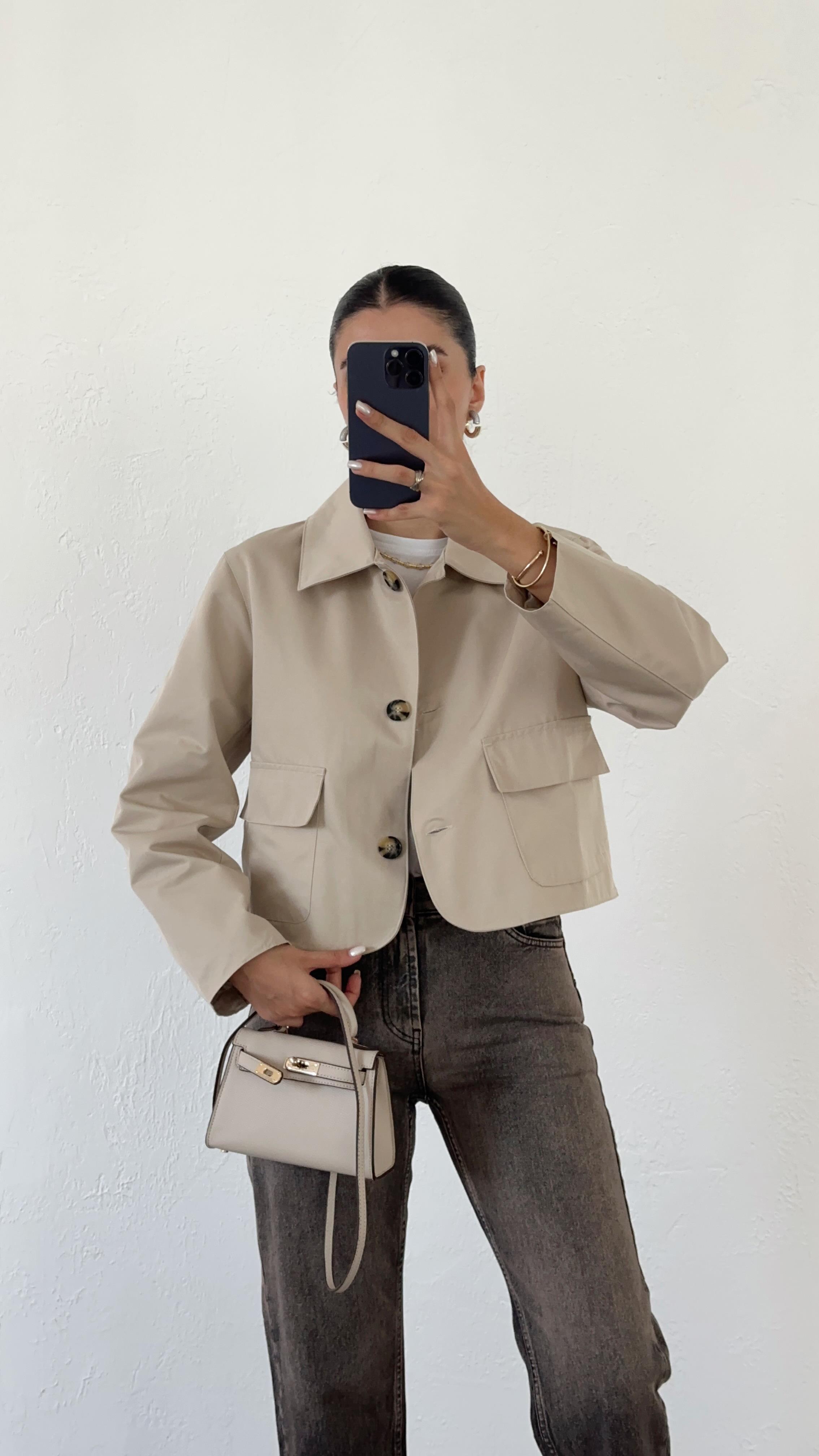 3 Düğmeli Krem Ceket