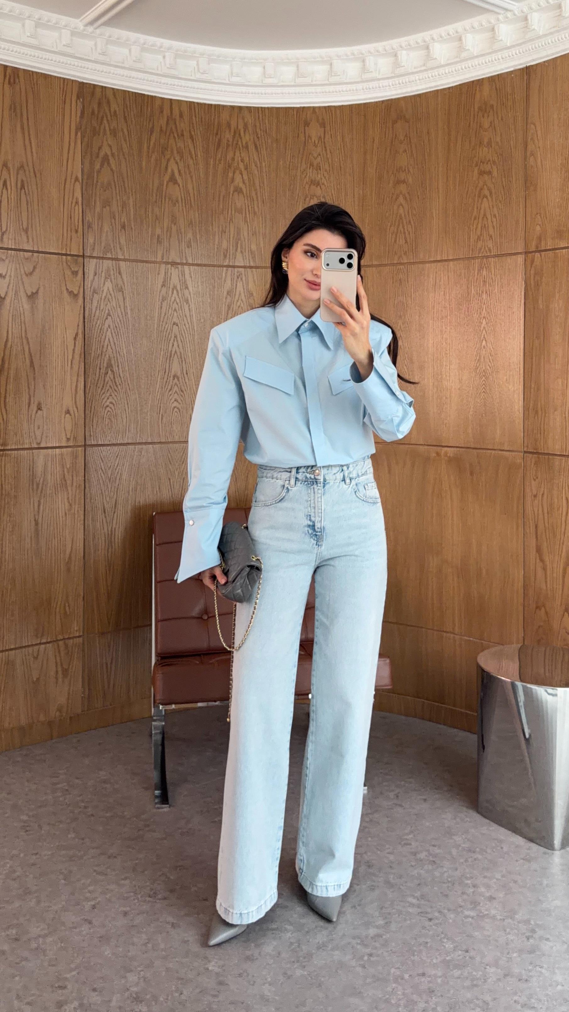 Açık Mavi Palazzo Jean