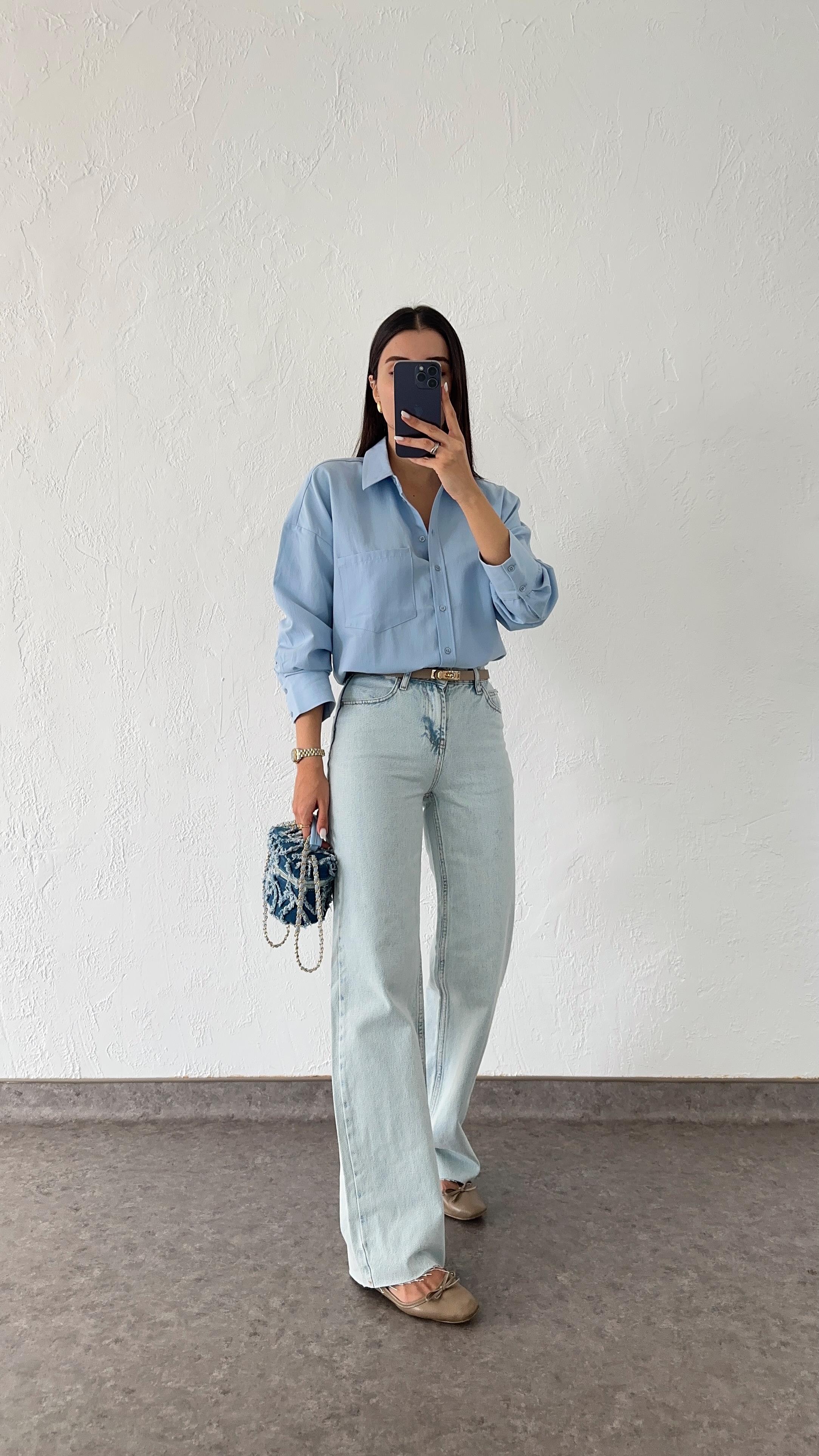 Açık Renk Kesik Paça Straight Jean