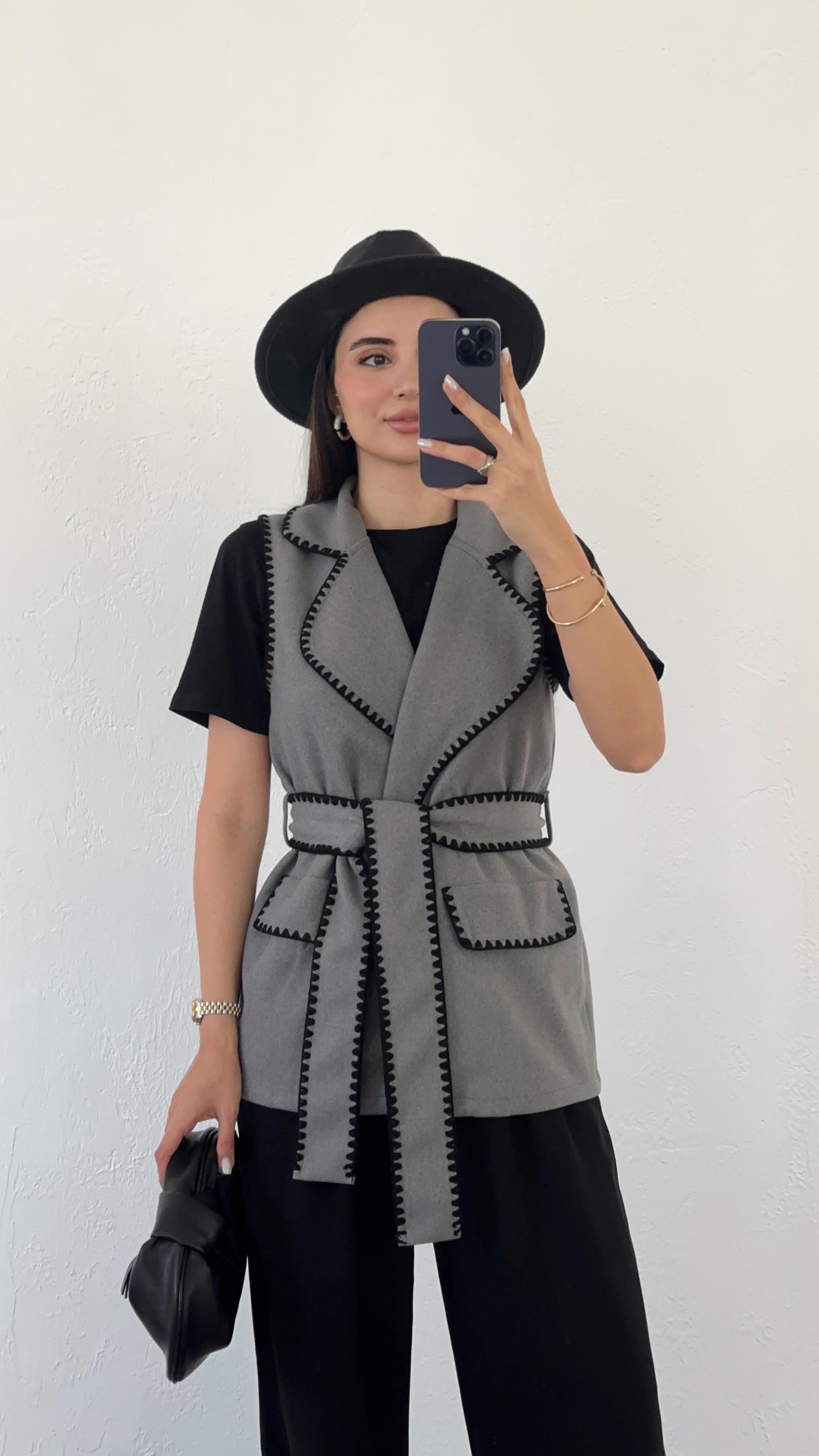 Antrasit Kaşe Yelek