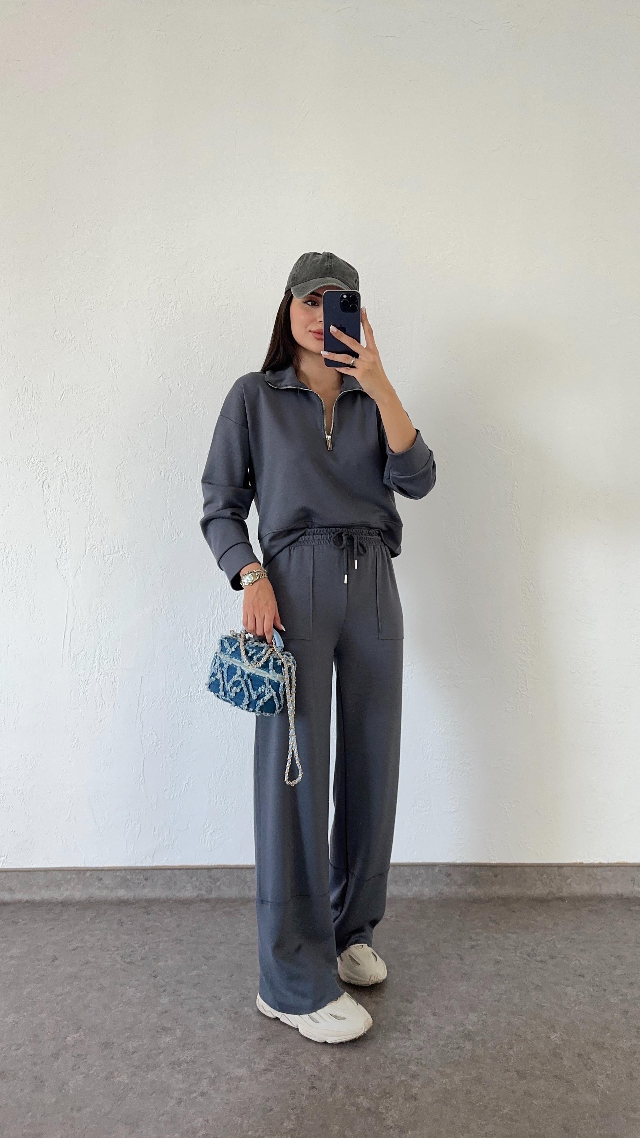 Antrasit Modal Pantolon