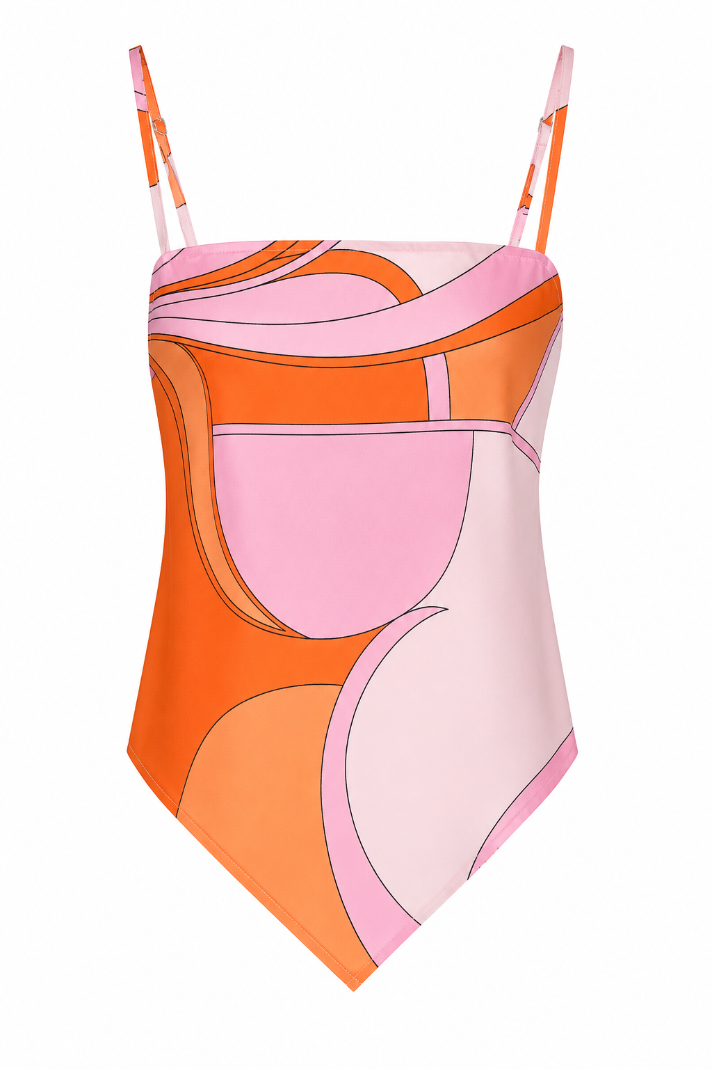 Askılı Fular Form Desenli Pembe Bluz