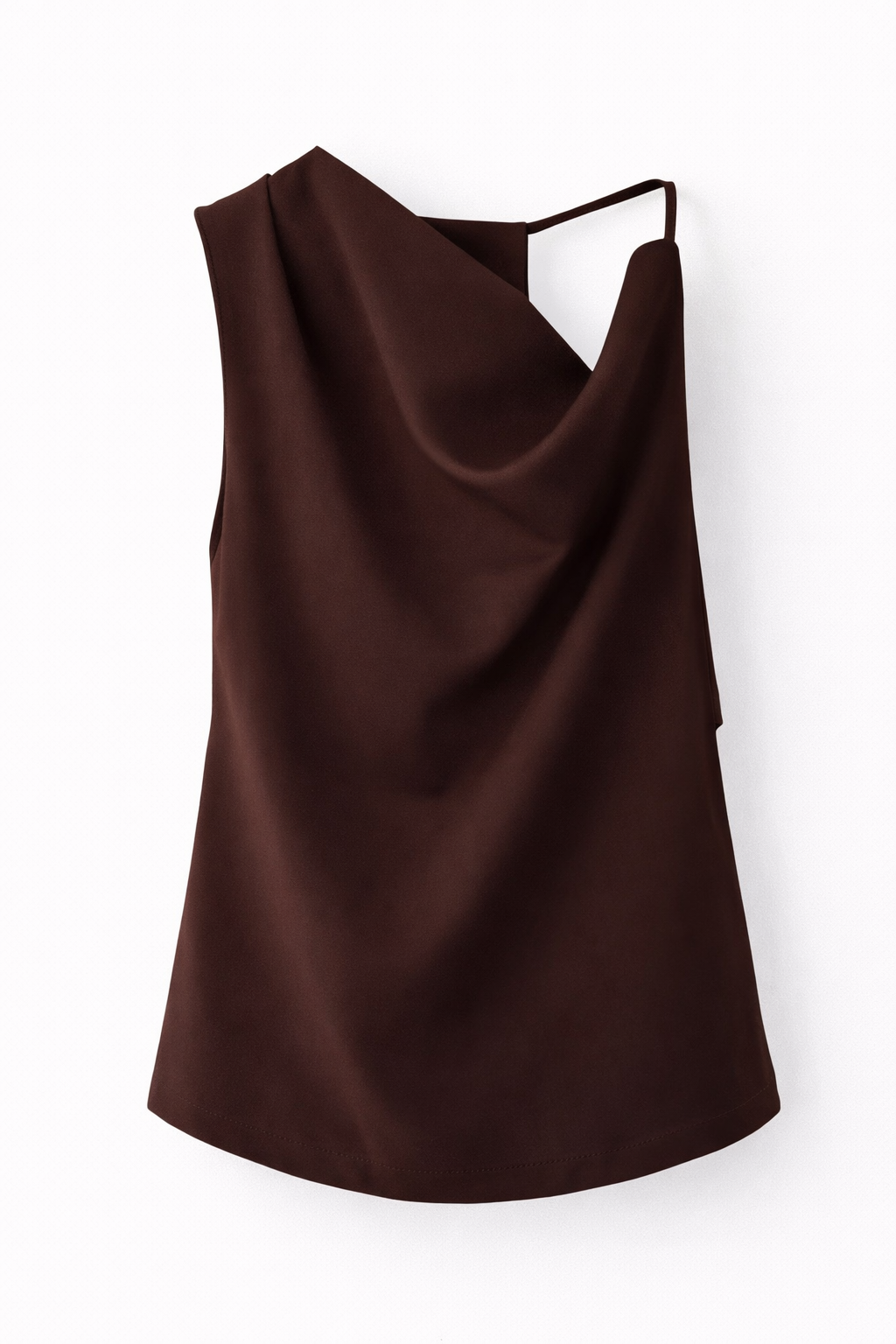 Askılı Kahve Dökümlü Bluz