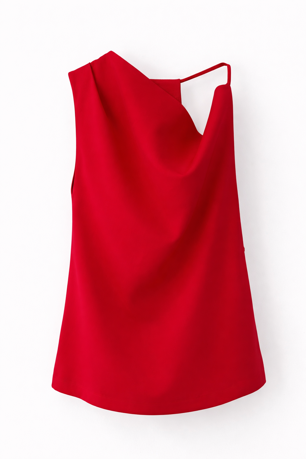 Askılı Kırmızı Dökümlü Bluz