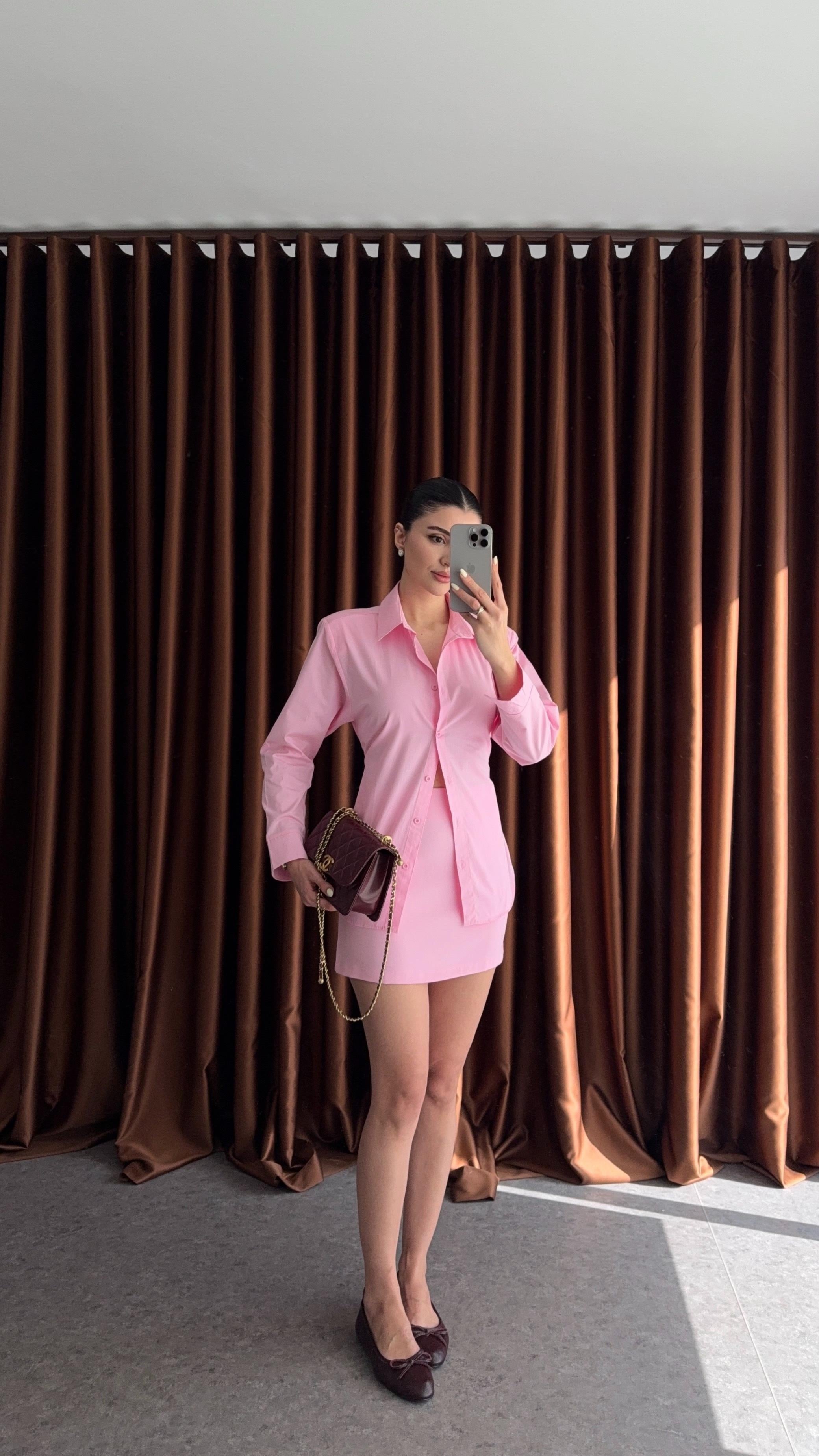 Basic Pembe Mini Etek