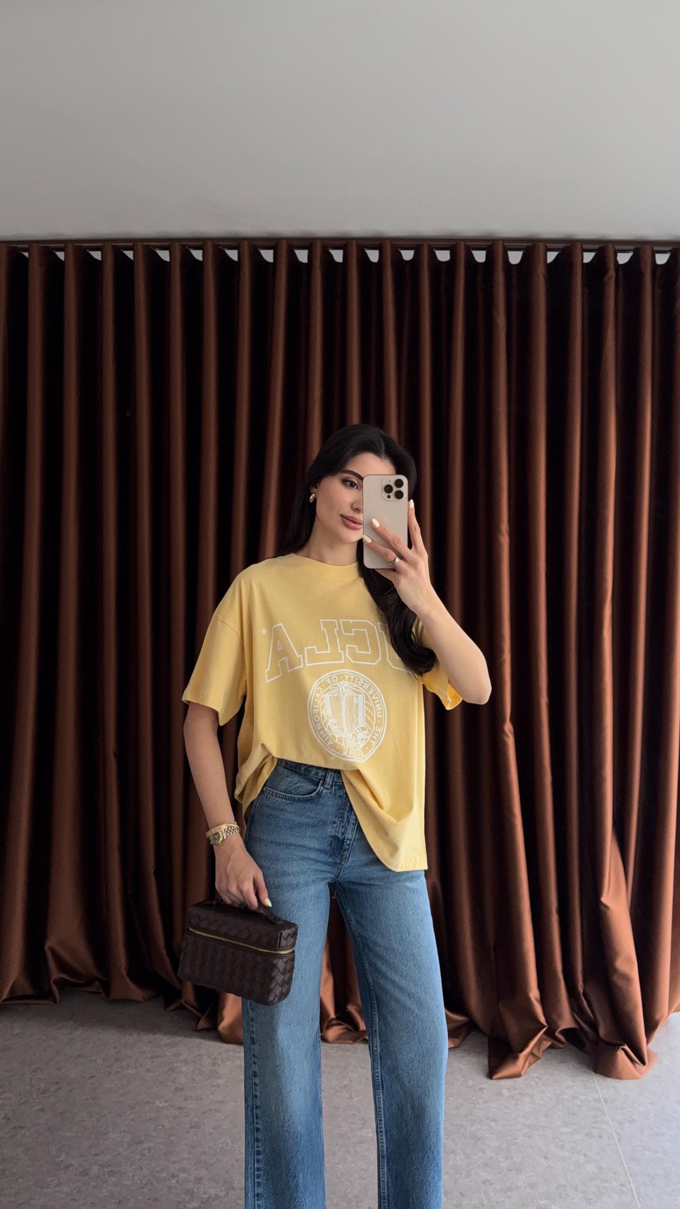 Baskılı Sarı Tshirt