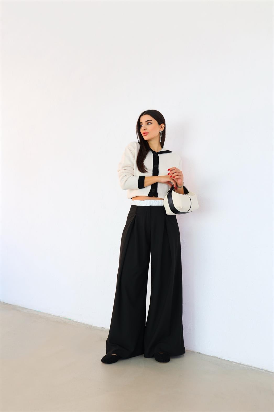 Beli Lastikli Siyah Pantolon