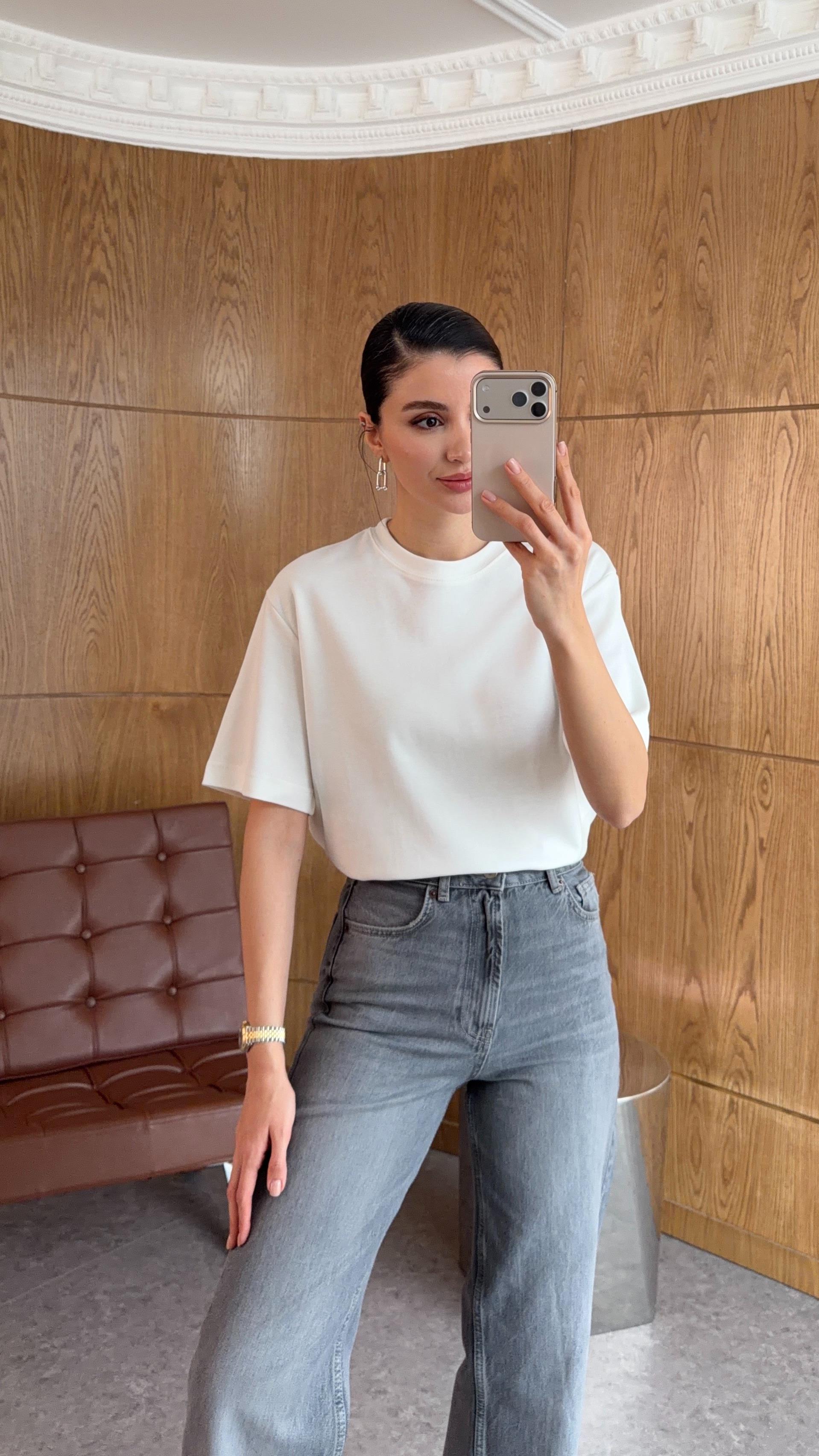 Beyaz Basic Premium Tshirt