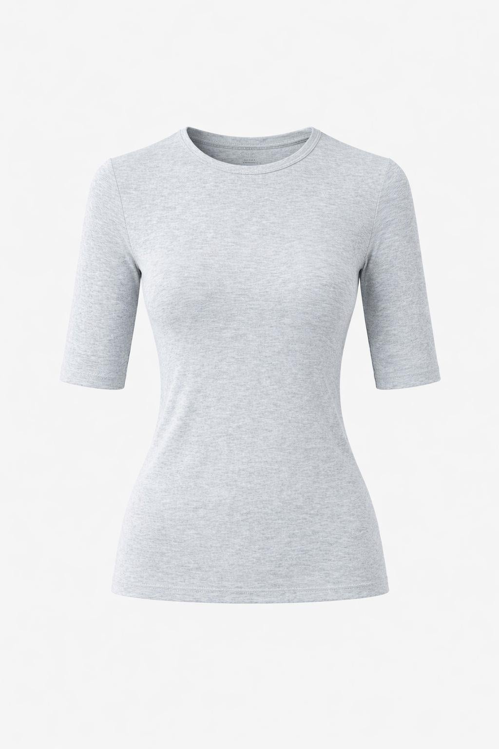 Bisiklet Yaka Yarım Kol Gri Badi