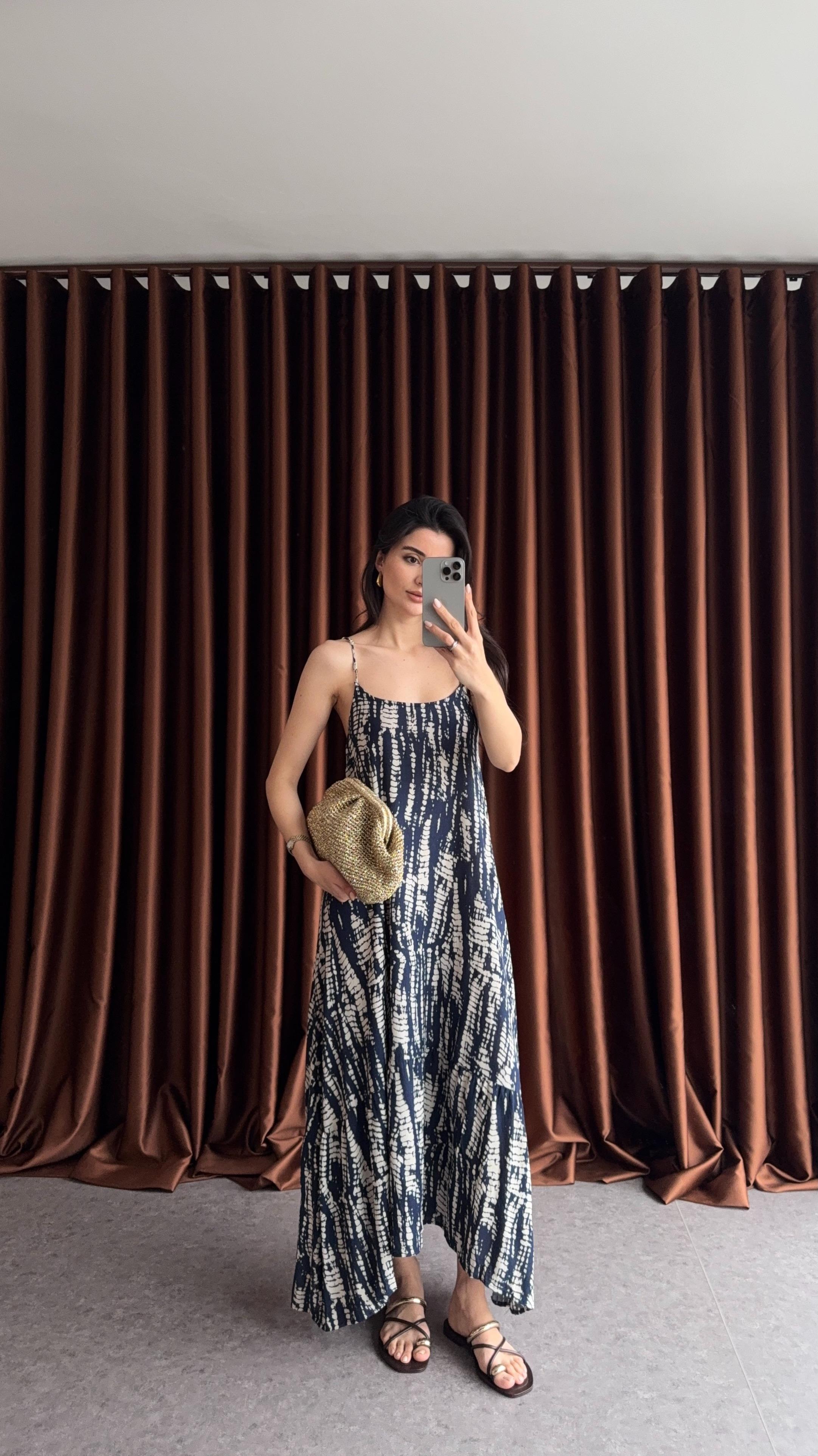 Boncuk Askılı Salaş Elbise