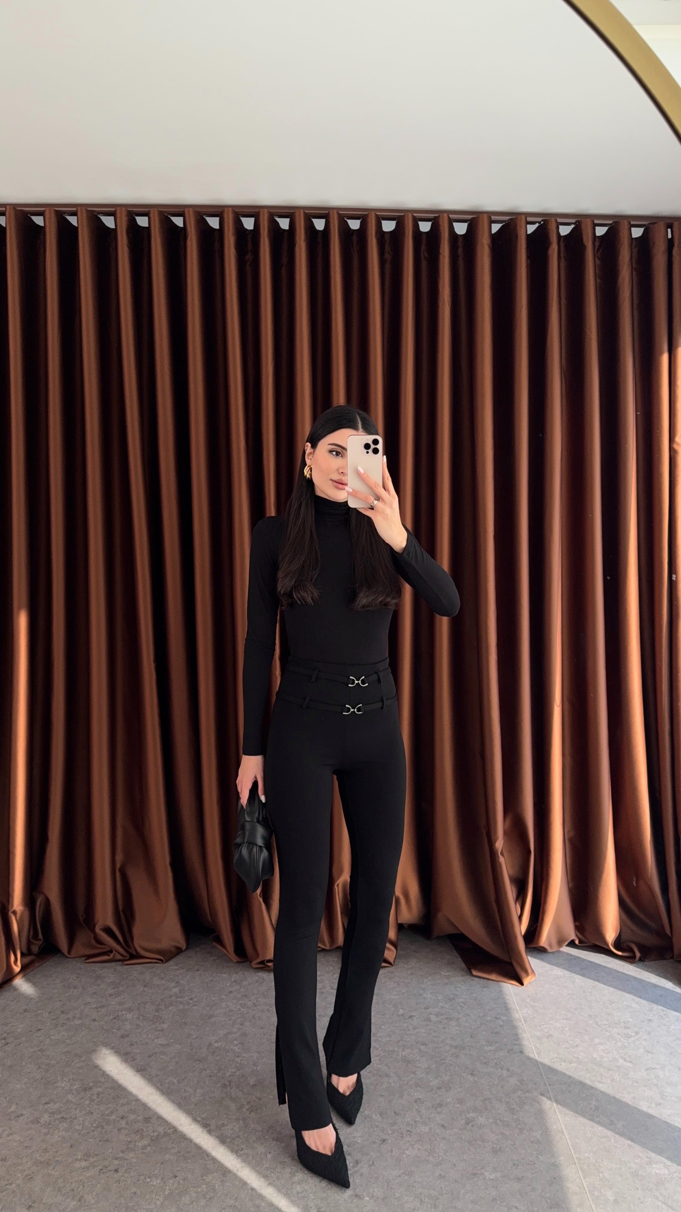 Çelik İnterlok Siyah Pantolon